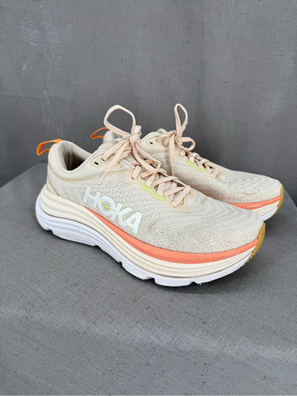 Hoka Gaviota 5 Women's Size 8.5B Vanilla Eggnog Running Shoes Sneakers Comfort
